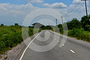 A lonely country road in the Caribbean