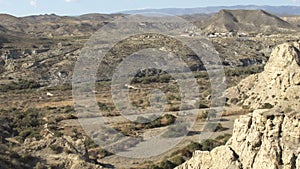 Lonely desert landscape in the middle of mountains