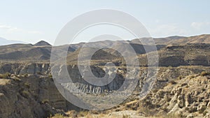 Lonely desert landscape in the middle of mountains