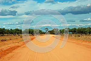 Lonely desert outback road, Australia