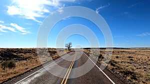 A lonely and Deserted Highway Deep in the Arizona Desert