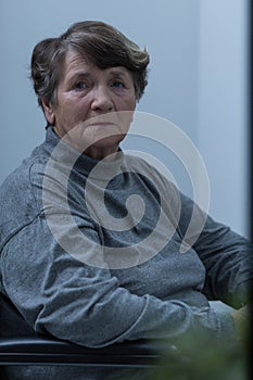 Lonely disabled female pensioner