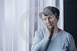 Elderly person suffering from Alzheimer