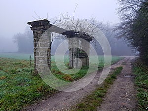 Lonely entrance in automn photo