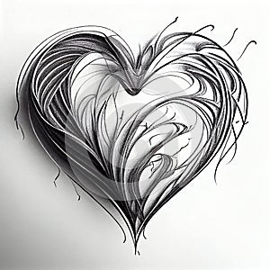 A Lonely Heart Drawing Portraying the Beauty in Sorrow and Solitude - Heartache in Longing and Isolation