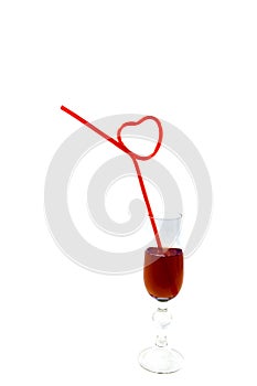 Lonely heart shaped straw