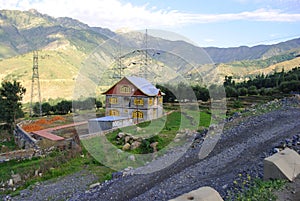 A lonely house in Ladakh landscape