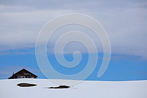 Lonely house on mountain