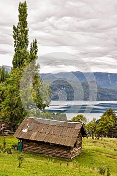 Lonely house, Road of the Seven Lakes, Argentina