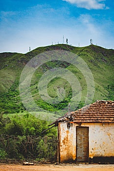 Lonely hovel in the mountains/hills photo