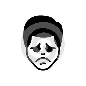 Black solid icon for Lonely, alone and sad
