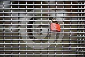 Lonely love lock on a bench in Munich city center, Germany