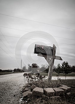 The lonely mail box beside the road