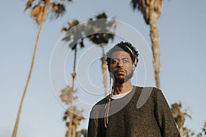 Lonely man at Venice Beach