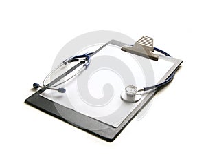 A lonely medical notebook on a white background