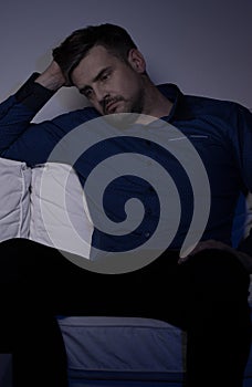 Lonely miserable man