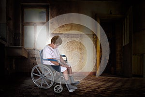 Nursing Home, Assisted Living, Elderly Woman, Wheelchair photo