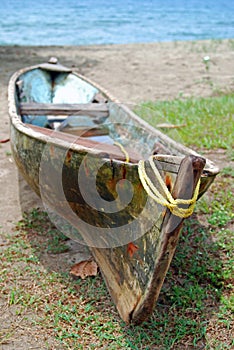 Lonely old wooden boat