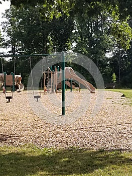 Lonely Ooutdoor Playground and Swing Set