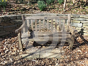 Lonely Park Bench in Winter