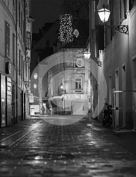 lonely person bevor Christmas at night