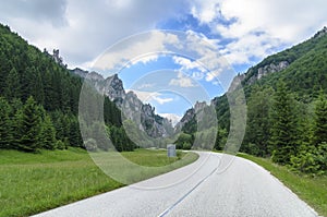 Lonely road in beautiful National Park Mala Fatra