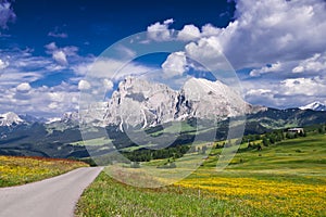 Lonely Road In The Italian Alps