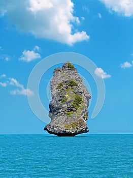 Lonely rock in the sea