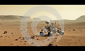 Lonely rover explores barren Mars landscape alone