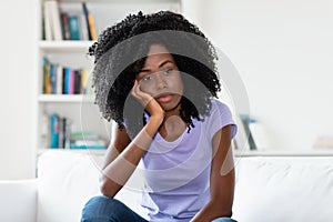 Lonely and sad african american woman photo