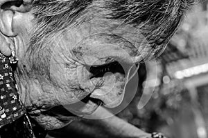 Lonely senior woman portrait sad depressed,emotion, feelings, thoughtful, senior, old woman,wait, gloomy, worried, covering her f