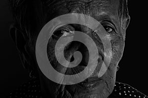 Lonely senior woman portrait sad depressed,emotion, feelings, thoughtful, senior, old woman,wait, gloomy, worried, covering her f