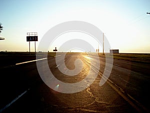 Lonely sign on Route 66 in Adrian,Texas