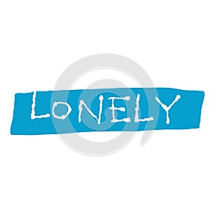 LONELY stamp on white background