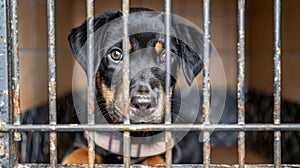 Lonesome abandoned puppy in shelter, yearning for owner to bring hope and a fresh beginning