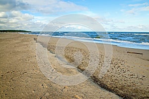 Lonesome beach of the Baltic Sea in Poland