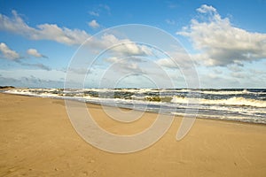 Lonesome beach of the Baltic Sea in Poland