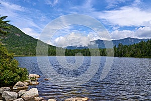 Lonesome Lake is a pristine glacial lake in Franconia Notch State Park in Franconia, NH