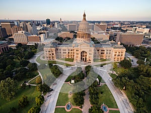 Lonestar State Texas Flag Flying Night Austin Capital Building