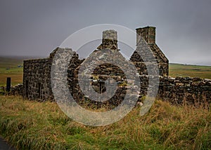 A long abandoned croft on Unst, Shetland.