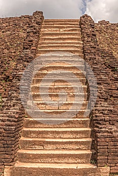 A long ancient stairs.