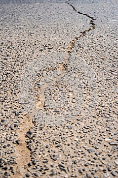 Long asphalt crack road, copy space