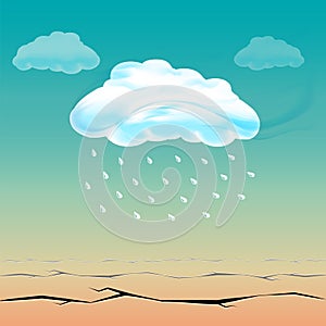The long-awaited cloud rain in the hot desert. photo