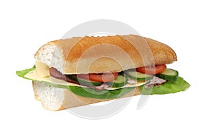 Long baguette sandwich