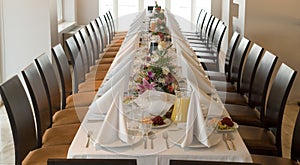 Long banquet T table