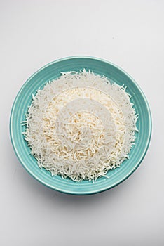 Boiled Indian Basmati rice served in a bowl