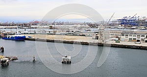 Long Beach California Port of Los Angeles old docks 4K