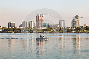 Long Beach Harbor Police Patrol Long Beach Harbor at Dawn