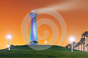 Long Beach, California, USA Harbor Lighthouse at Dawn