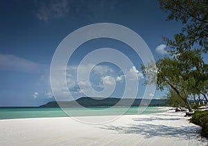 Long beach in tropical paradise koh rong island cambodia